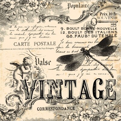 Romantische Illustration im Vintage-Stil