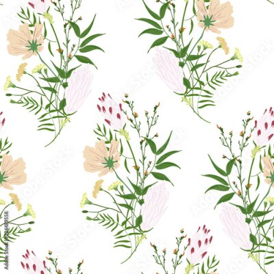 Tapete Romantische Wildblumensträuße