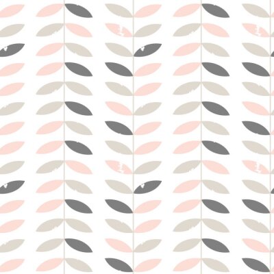 Tapete Rosa Blätter vertikal angeordnet