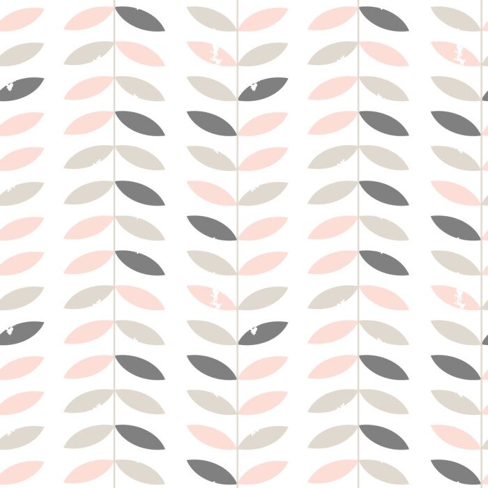Tapete Rosa Blätter vertikal angeordnet