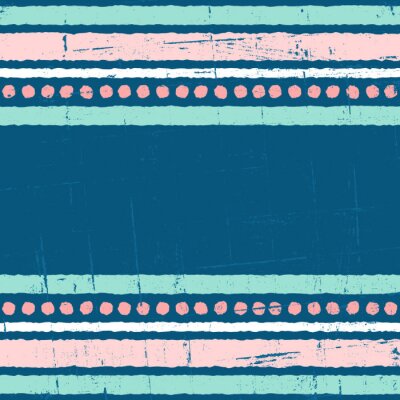 Tapete Rosa-blaues Muster mit Streifen und Punkten