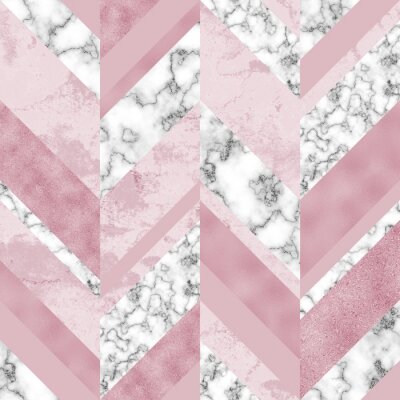 Tapete Rosa Marmor mit Grau