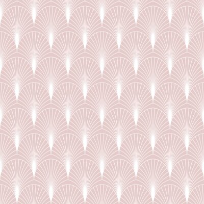 Tapete Rosa und weiße Glamour-Verzierung