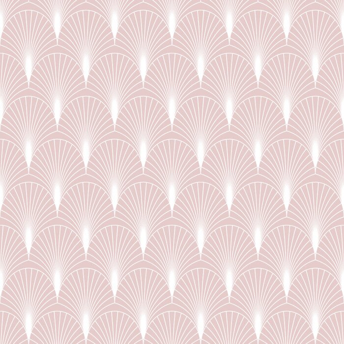 Tapete Rosa und weiße Glamour-Verzierung