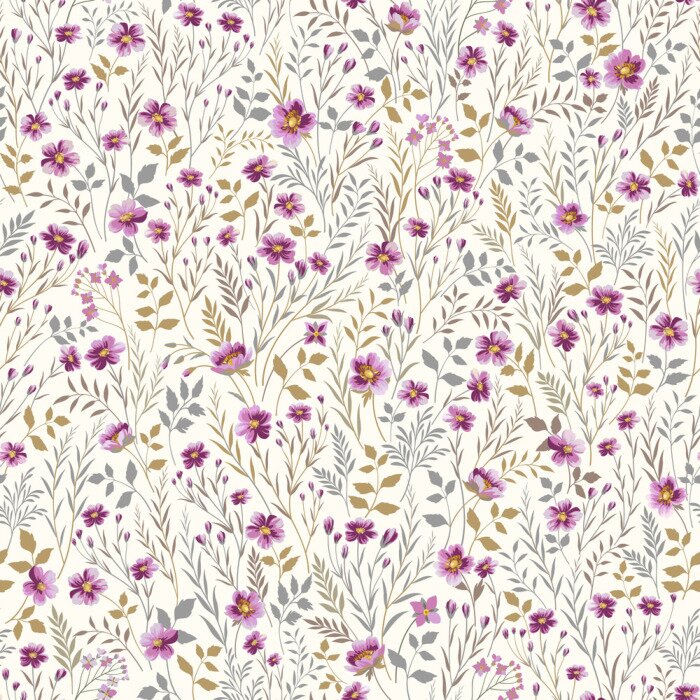 Tapete Rosa Wildblumen