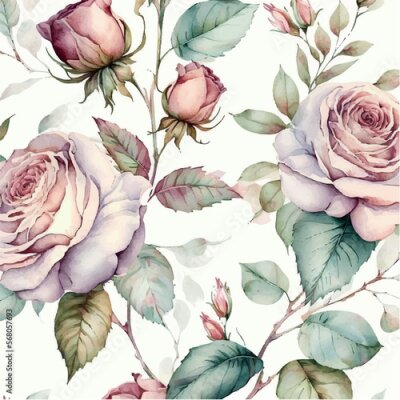 Tapete Rosen in einer zarten Farbe