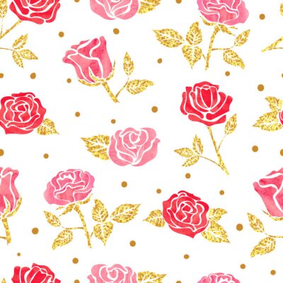 Tapete Rosen rot und rosa wei?er Hintergrund