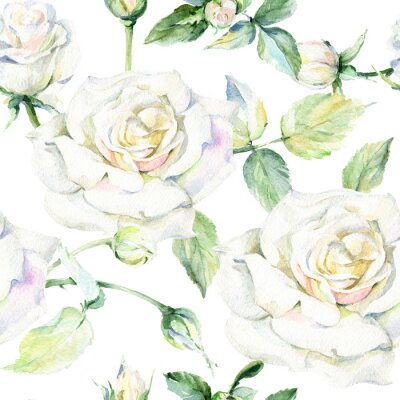 Tapete Rosen wei? handgemalt romantische Grafik