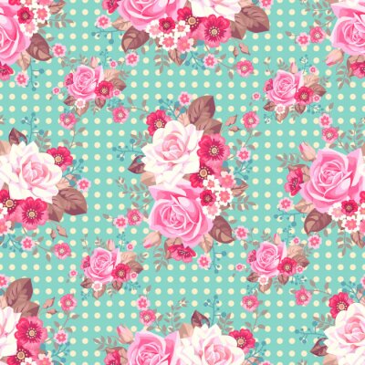 Tapete Rosenstrau? in verschiedenen Rosat?nen