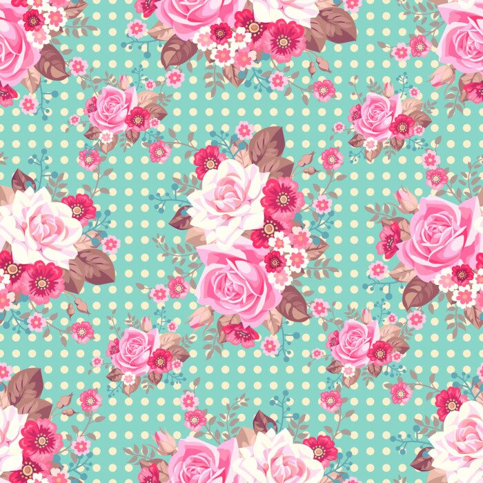 Tapete Rosenstrau? in verschiedenen Rosat?nen