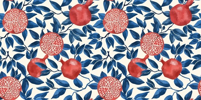 Tapete Rote Granatapfelfrucht