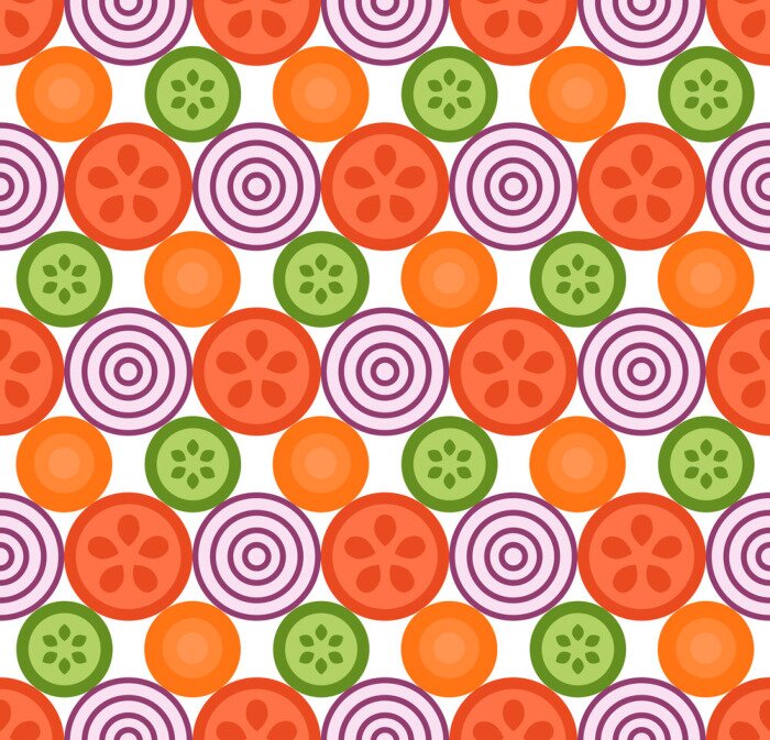 Tapete Runde geschnittenes Gemüse