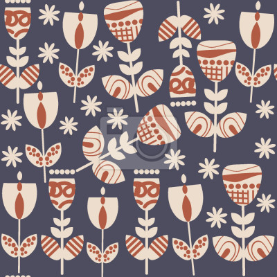 Tapete Russische Folklore Blumen