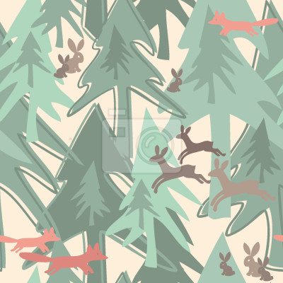 Sticker Saison im Wald wechseln