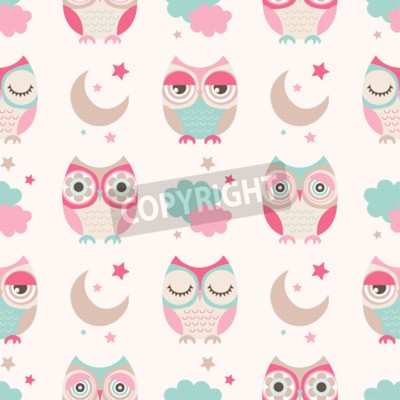 Tapete Schlafende Eulen