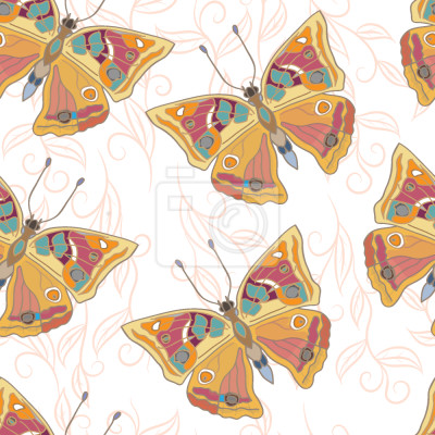 Tapete Schmetterlinge in gedeckten Farben