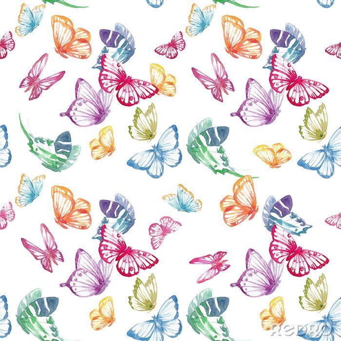 Tapete Schmetterlinge in verschiedenen Pastellfarben