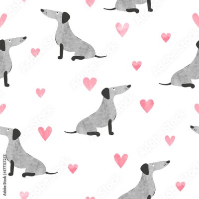 Tapete Schöne graue Dackel