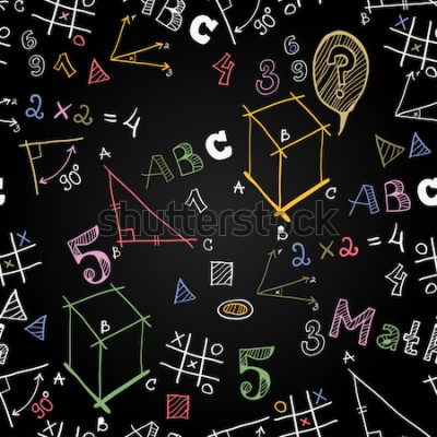 Tapete Schultafel mit farbigen Buchstaben