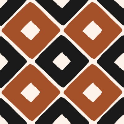 Tapete Schwarz-braunes geometrisches Muster