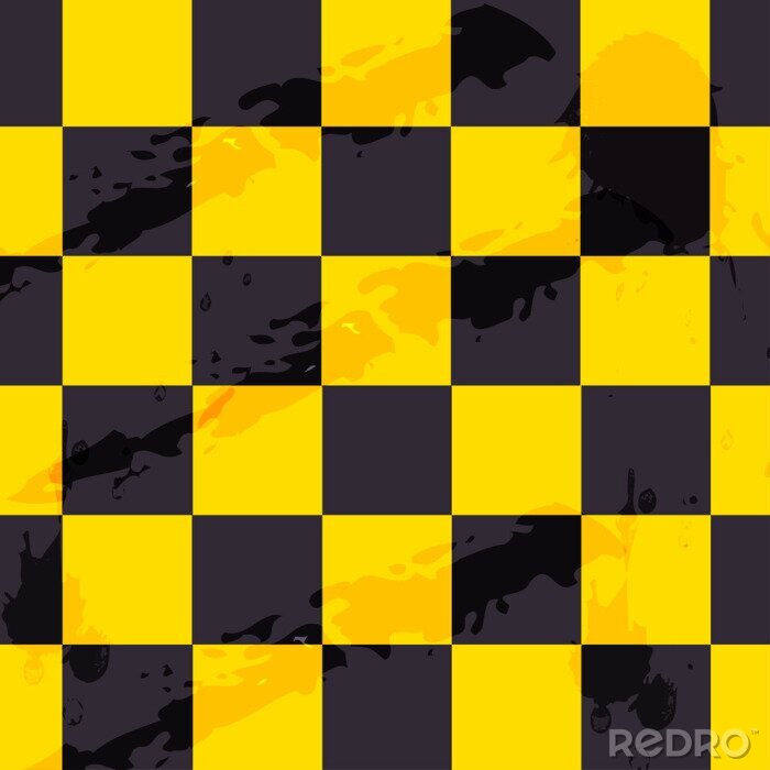 Tapete Schwarz-gelbes Schachbrett