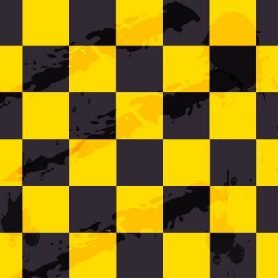 Tapete Schwarz-gelbes Schachbrett