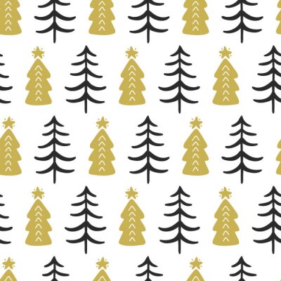 Tapete Schwarz-Gold-Weihnachten