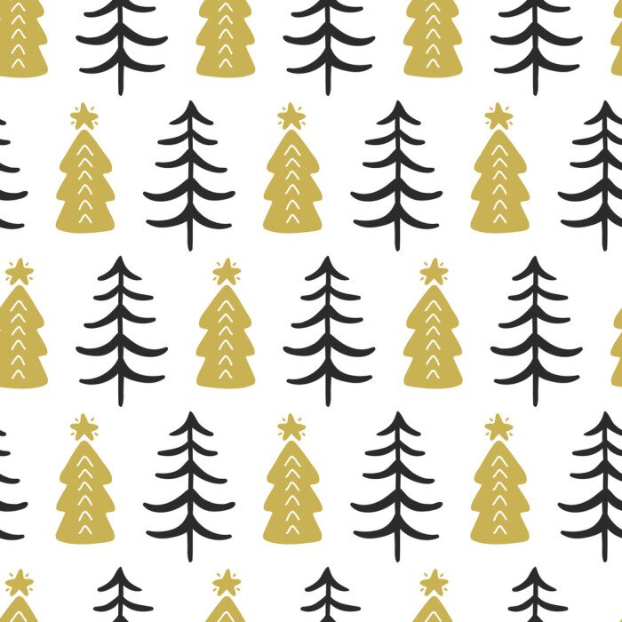 Tapete Schwarz-Gold-Weihnachten