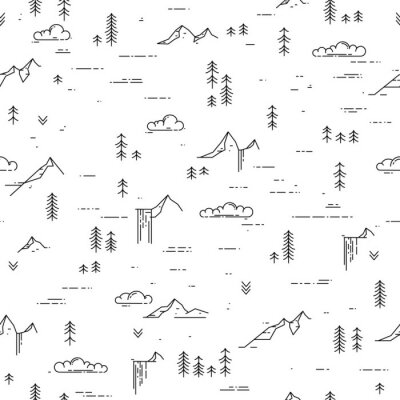 Tapete Schwarz und weiß im freien nahtlose Hintergrund