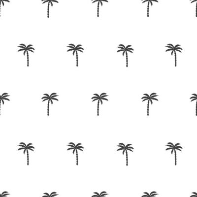 Tapete Schwarz-Weiß-nahtlose Muster mit Palme. Vector tropischen Hintergrund.