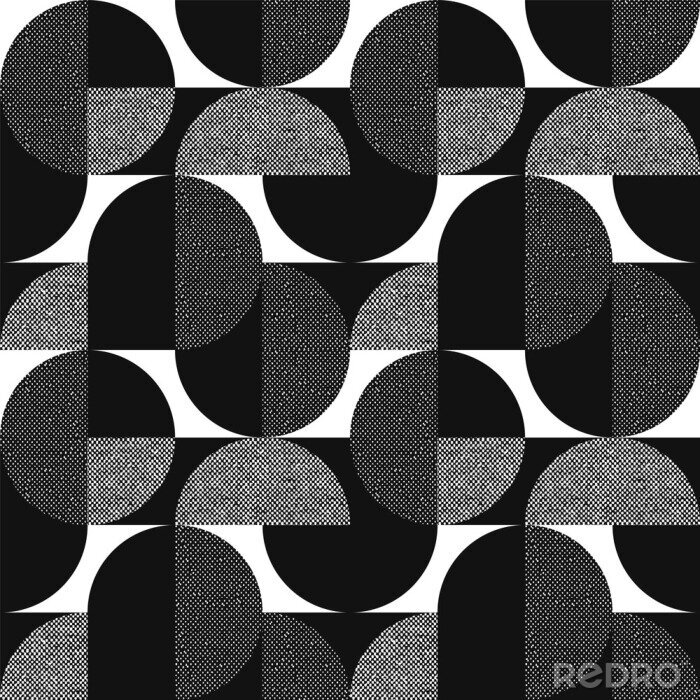 Tapete Schwarz-weißes Muster im modernen Stil