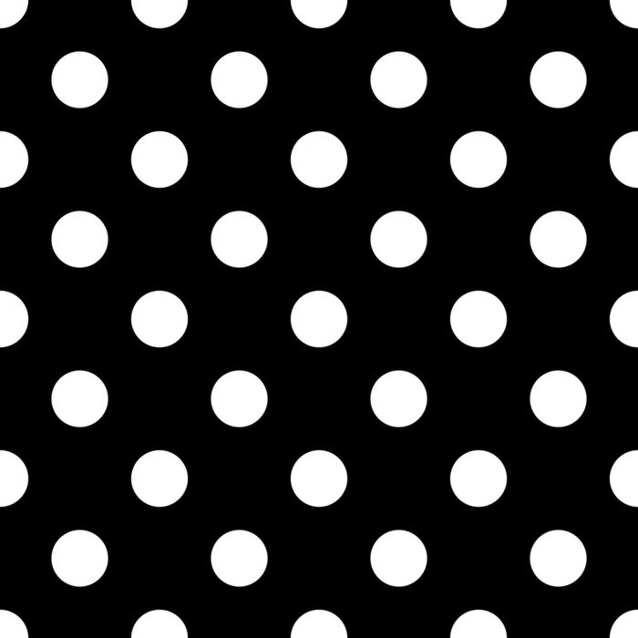 Tapete Schwarz-weißes Muster mit traditionellen Tupfen