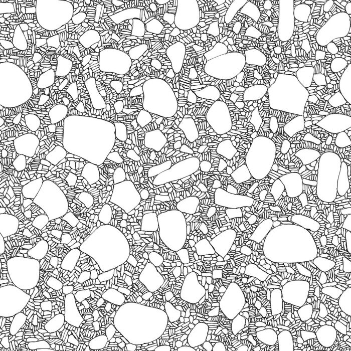 Tapete Schwarz-weißes Steinmuster