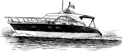 Schwarz-weißes Yacht-Bild