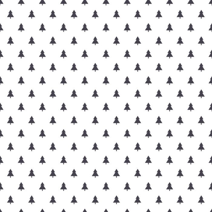 Tapete Schwarze Bäume auf weißem Hintergrund