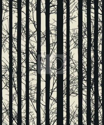 Schwarze Bäume im Wald
