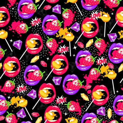 Tapete Schwarze und gelbe minimalistische Formen