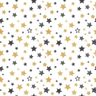 Sticker Schwarze und gelbe Sterne auf weißem Hintergrund