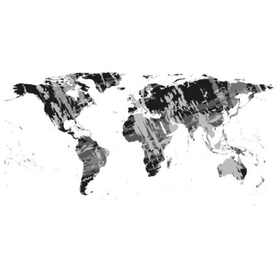 Schwarze Weltkarte mit Grau