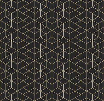 Tapete Schwarzes geometrisches Muster mit abstrakten Formen