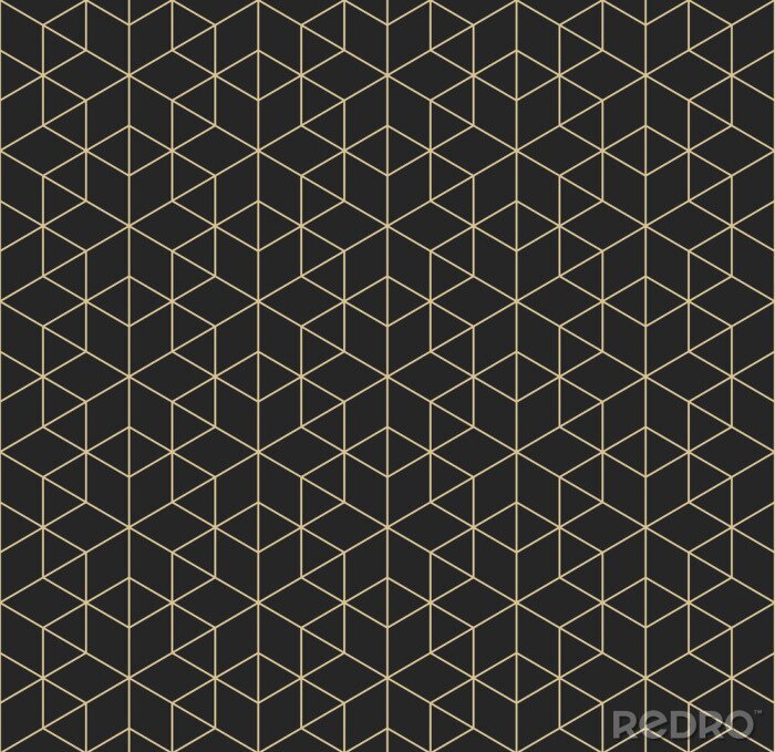 Tapete Schwarzes geometrisches Muster mit abstrakten Formen