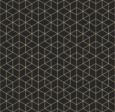 Tapete Schwarzes geometrisches Muster mit abstrakten Formen