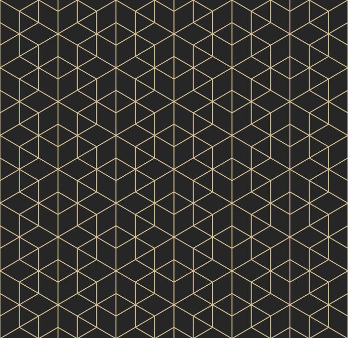 Tapete Schwarzes geometrisches Muster mit abstrakten Formen