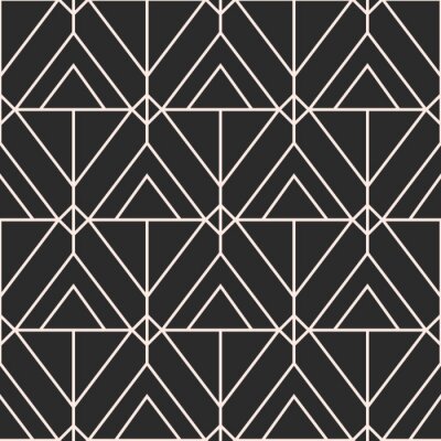 Tapete Schwarzes Motiv mit weißen geometrischen Streifen