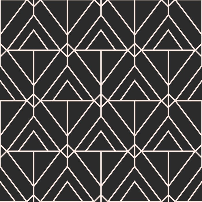 Tapete Schwarzes Motiv mit weißen geometrischen Streifen