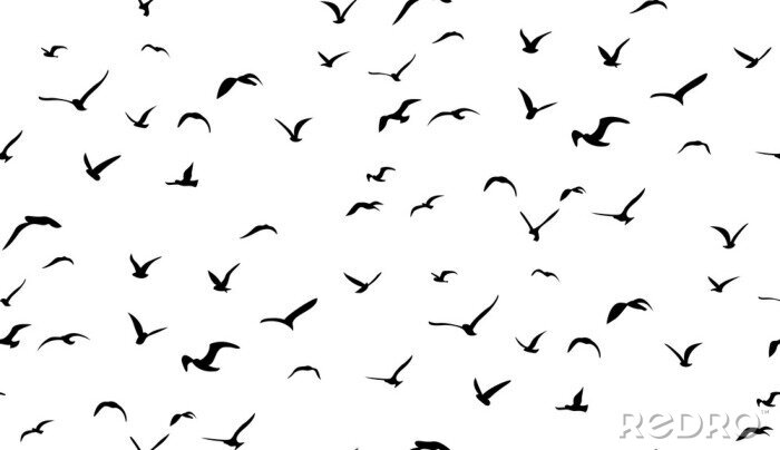 Tapete Seagulls fliegen in den Himmel, nahtlose Vektor-Muster