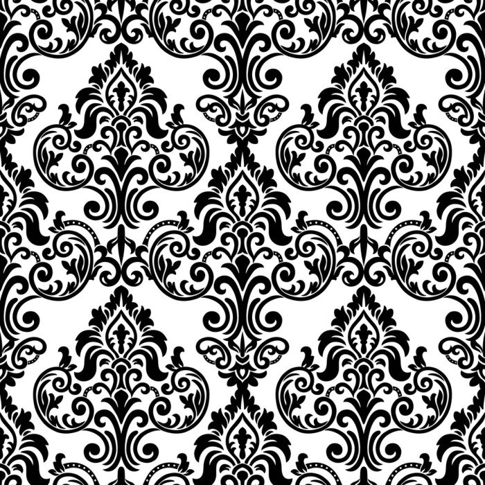 Tapete Seamless Damask Wallpaper. Seamless oriental pattern. Classic vintage background