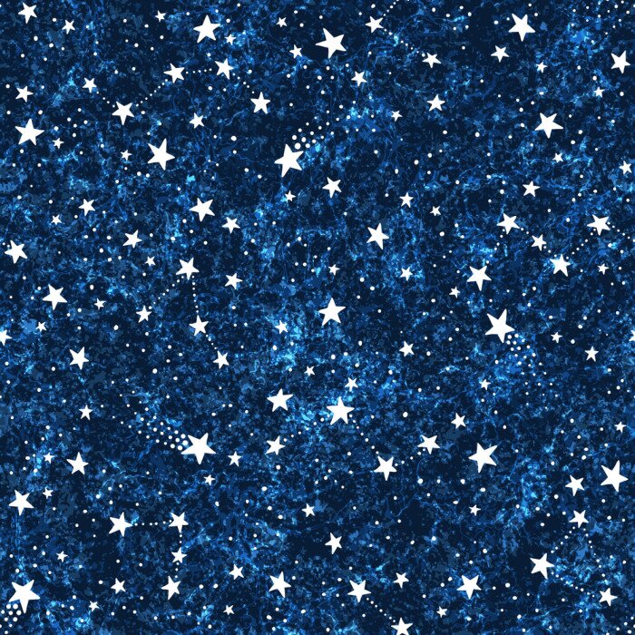 Tapete Seamless dark blue textured pattern with constellations and stars