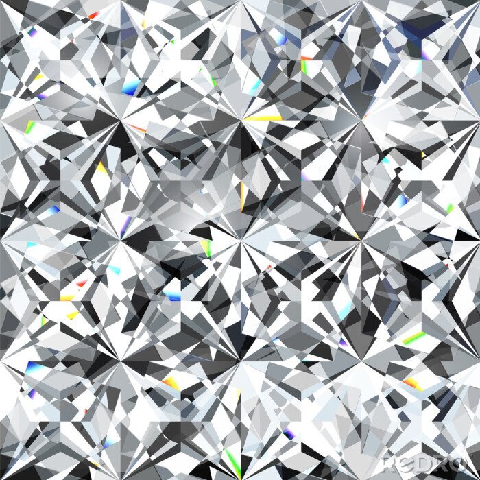 Tapete Seamless diamond pattern - vector illustration of crystallic background