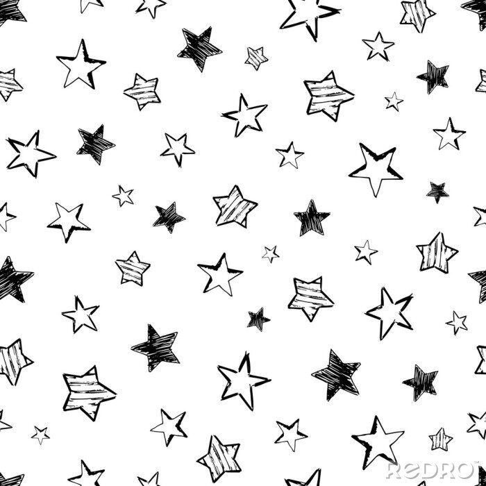 Tapete Seamless doodle hand drawn stars